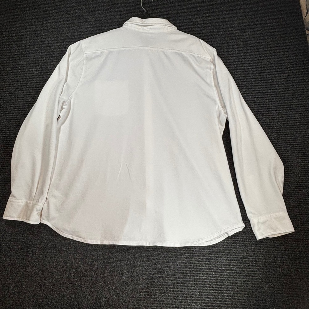 J.Crew Performance Mens XXL White Pique Knit Button Down Shirt CA915 NEW - Picture 2 of 9